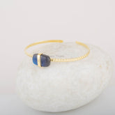 Labradorite Cuff Bangle - 9x14mm Cushion Gemstone Bracelet - 925 Silver Bracelet - Adjustable Bangle - Gold Plated Bracelet - Gift for Her